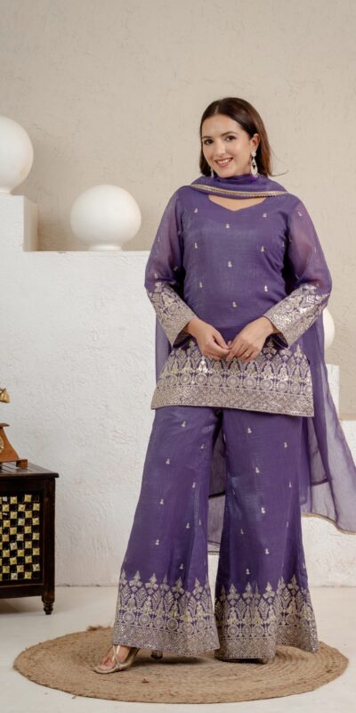 MD 3103 Lavender Crunchy Silk Salwar Suit with Embroidery Work & Sequins Work. Exclusive Offer ₹2399. Delivery 4-6 Working Days. Shop now. | Jump Suits, Salwar suit, Casual Suits, Creative suits, Designer Suits, Palazzo Suits, Party Wear Suits, Patiala Suits, Straight Suits