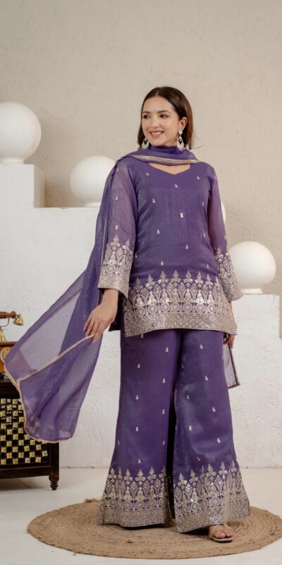 MD 3103 Lavender Crunchy Silk Salwar Suit with Embroidery Work & Sequins Work. Exclusive Offer ₹2399. Delivery 4-6 Working Days. Shop now. | Jump Suits, Salwar suit, Casual Suits, Creative suits, Designer Suits, Palazzo Suits, Party Wear Suits, Patiala Suits, Straight Suits