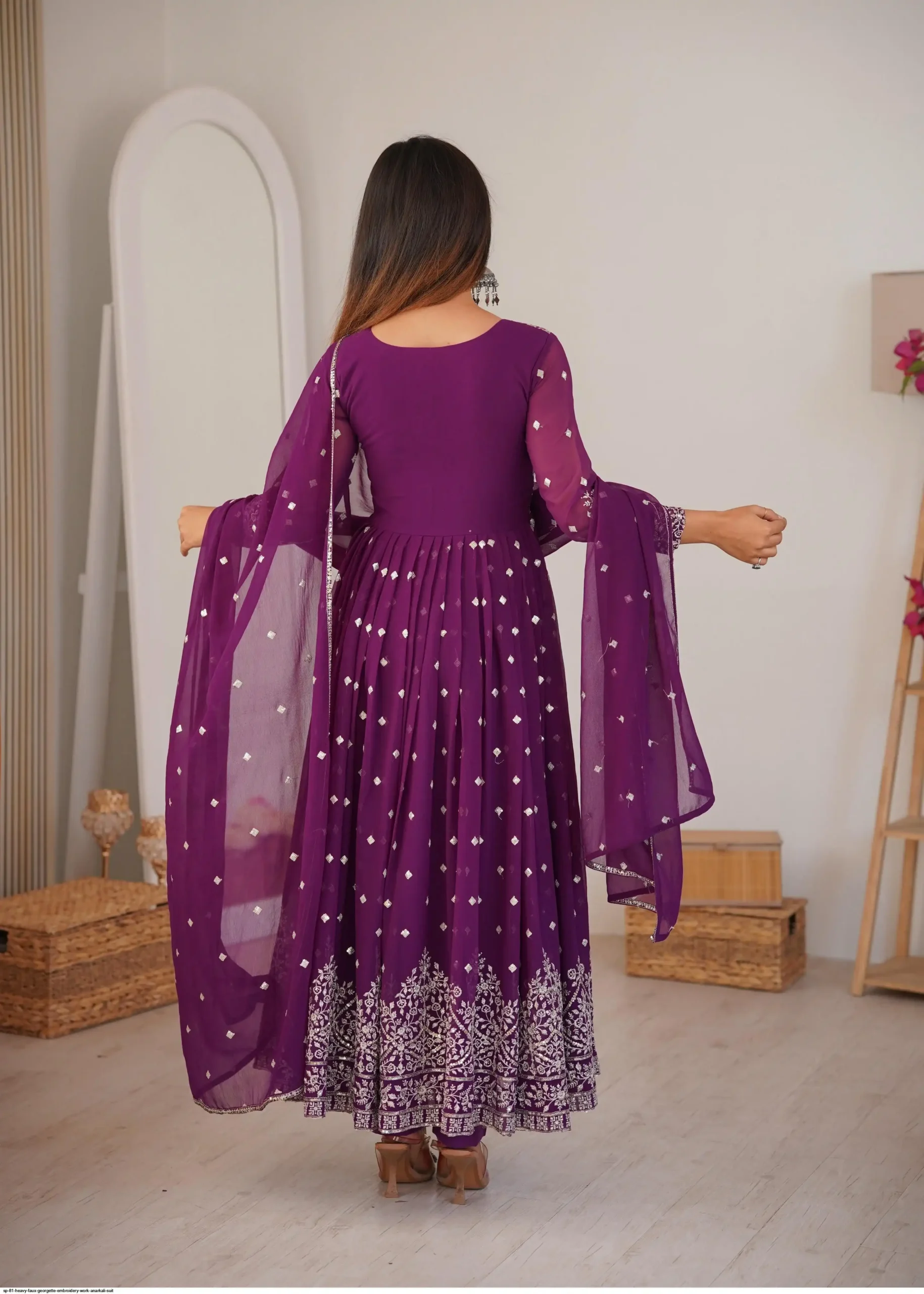 SP 81 Wine| Faux Georgette Salwar Suit with Lace Work & Digital Print. Introductory Price ₹2449. Delivery 4-6 Working Days. Shop now. | Anarkali Suits, Bollywood Anarkali, Creative-Anarkali, Designer Anarkali, Embroidered Anarkali, Party Wear Anarkali, Salwar suit
