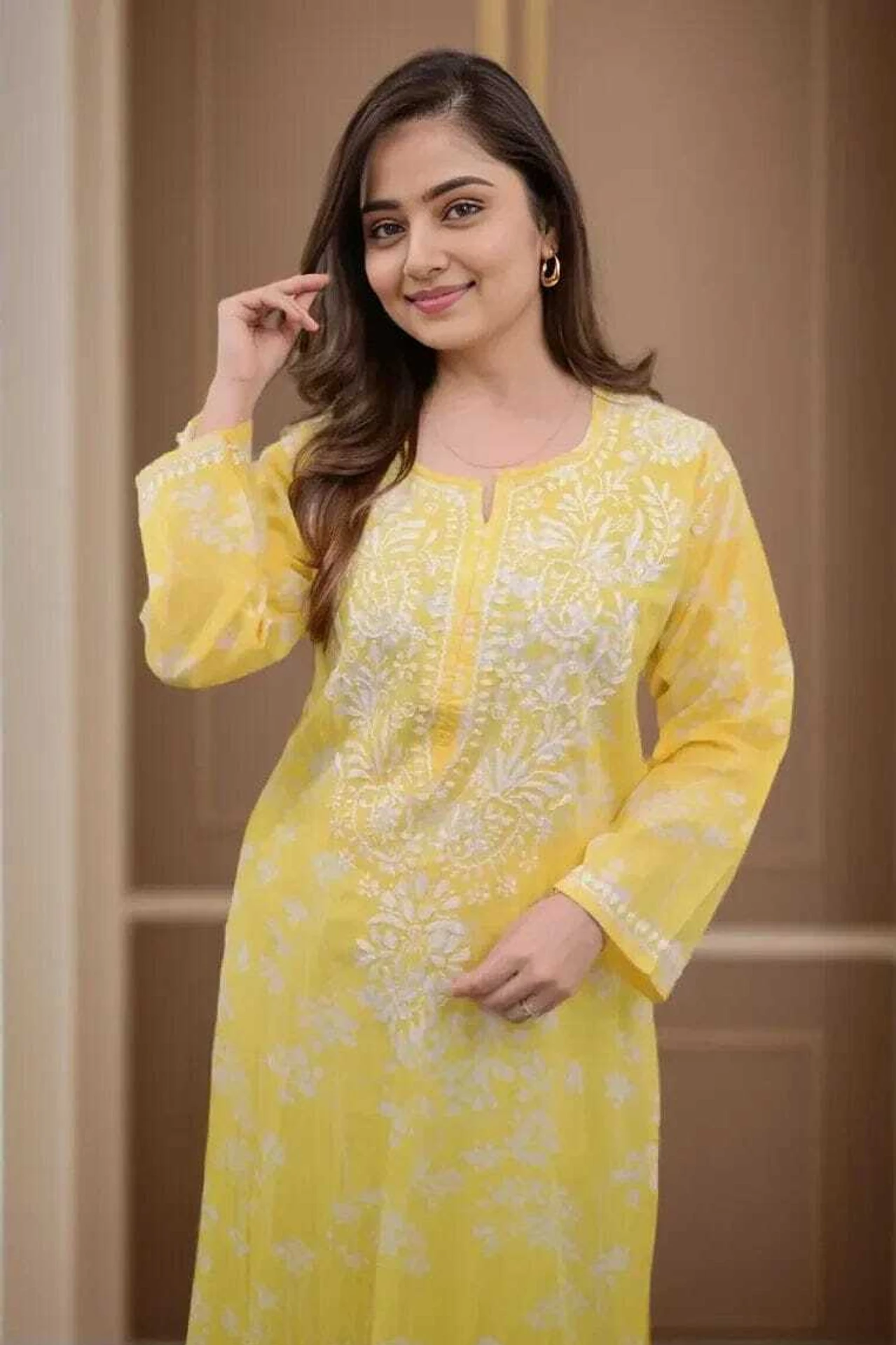 MF 1130 Yellow in Colour Poly Cotton Chikenkari Work & Lace Work Kurti . Festive Deal ₹1499. Delivery 4-6 Working Days. Shop now. | Kurti, Bollywood Kurti, Creative Kurtis, Designer Kurti, Party Wear Kurti, Selfie Kurti