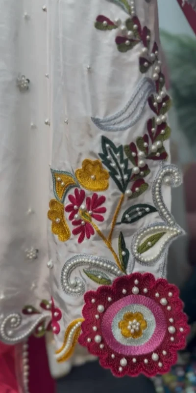 VLM 338 White Color Roman Silk Salwar Suit with Embroidery Work. Available at ₹2499 only. Delivery 4-6 Working Days. Shop now. | Jump Suits, Salwar suit, Casual Suits, Creative suits, Designer Suits, Palazzo Suits, Party Wear Suits, Patiala Suits, Straight Suits