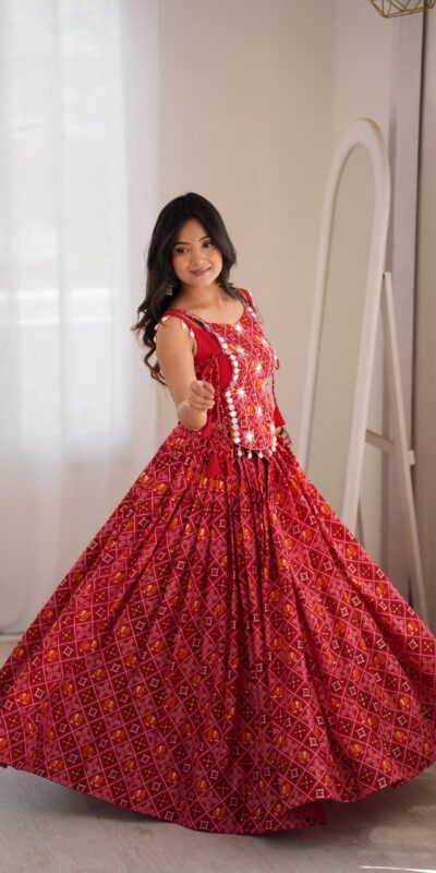 SP 96 Redl Color Rayon Embroidery Work & Cowrie Work Lehenga Choli . Grab it for ₹2199. Delivery 4-6 Working Days. Shop now. | Lehenga, Bollywood Lehenga, Creative Lehenga, Designer Lehenga, Embroidered Lehenga, Party Wear Lehenga