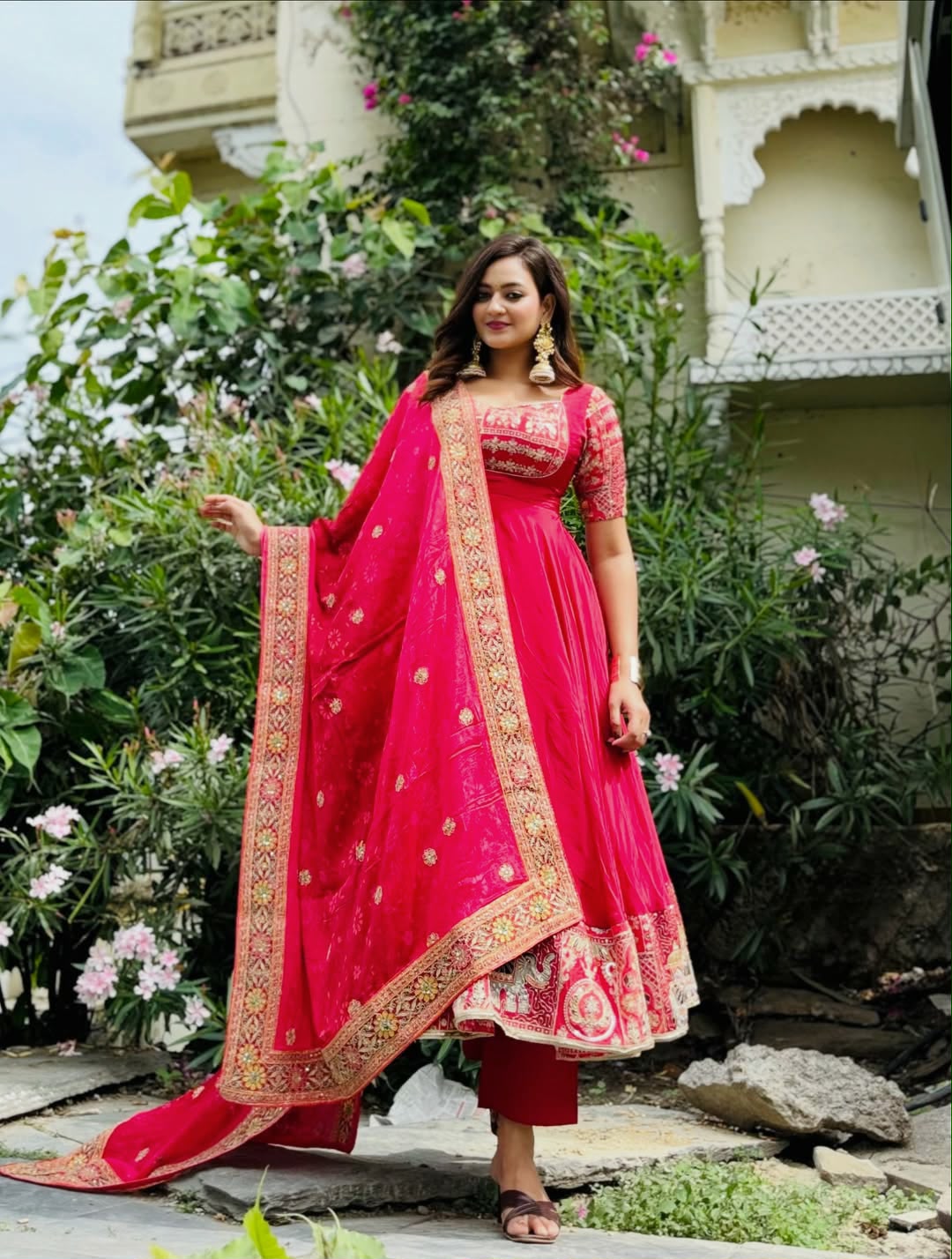NF 1276 Pink in Color Natural Crepe Embroidery Work Anarkali Suit . Affordable Price ₹3049. Delivery 4-6 Working Days. Shop now. | Anarkali Suits, Bollywood Anarkali, Creative-Anarkali, Designer Anarkali, Embroidered Anarkali, Party Wear Anarkali
