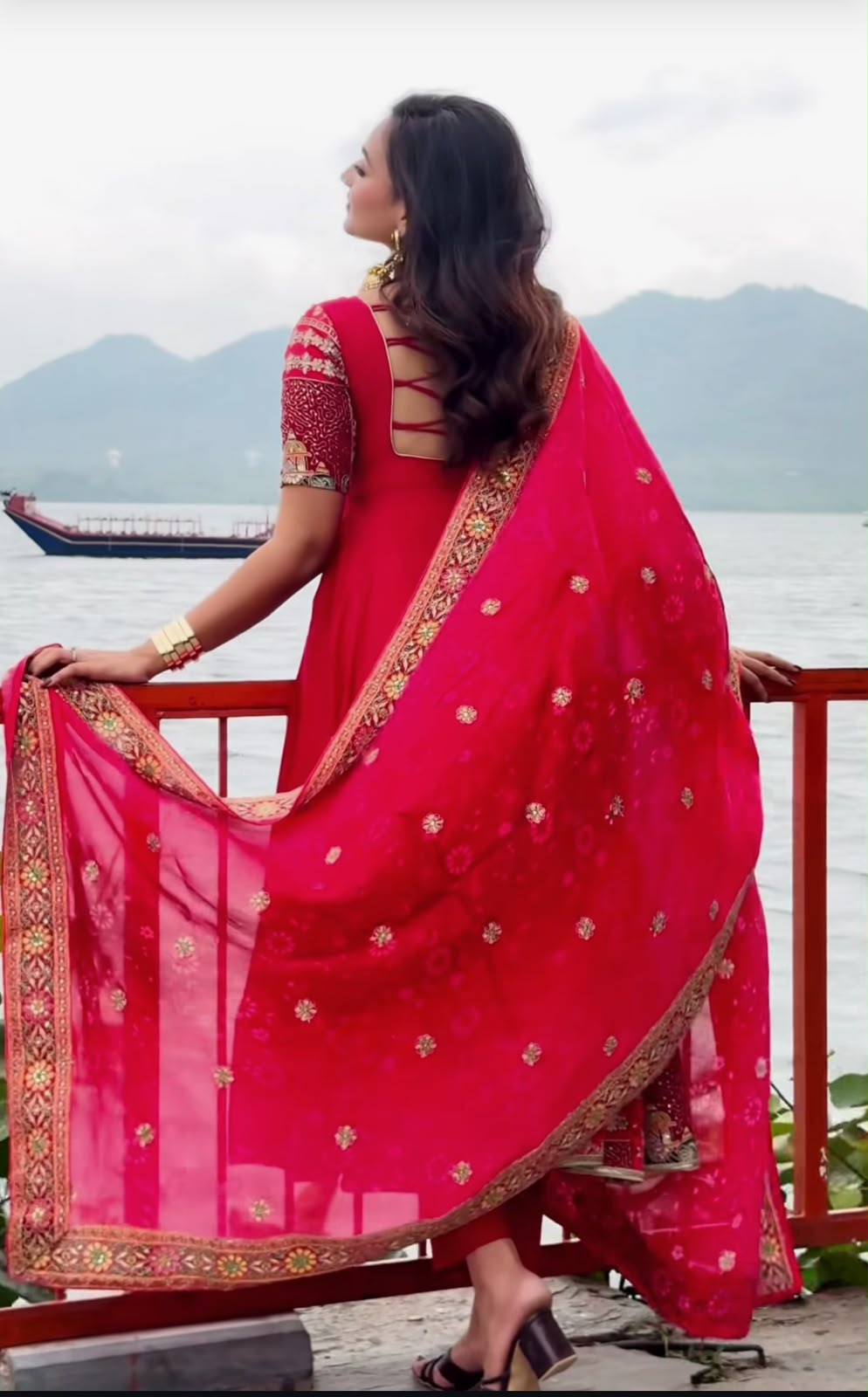 NF 1276 Pink in Color Natural Crepe Embroidery Work Anarkali Suit . Affordable Price ₹3049. Delivery 4-6 Working Days. Shop now. | Anarkali Suits, Bollywood Anarkali, Creative-Anarkali, Designer Anarkali, Embroidered Anarkali, Party Wear Anarkali