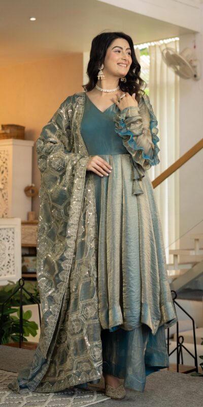 ND 5077 Teal in Color Fendy Silk Designer Work Salwar Suit . Introductory Price ₹2649. Delivery 4-6 Working Days. Shop now. | Jump Suits, Salwar suit, Casual Suits, Creative suits, Designer Suits, Palazzo Suits, Party Wear Suits, Patiala Suits, Straight Suits