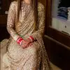 Gold Fancy Thread Sequins Work Saree