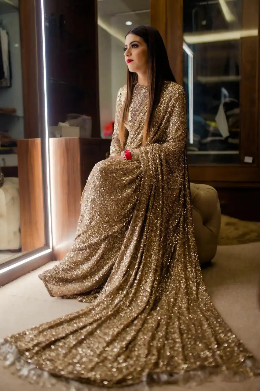 SN 236 Color: Gold Heavy Sequence Work Saree For Women's sn236, sn 236 Buy And Get 38% Off, On Sarees. SN236 | Sarees, Bollywood Sarees, Creative Sarees, Designer Sarees, Embroidered Sarees, Party Wear Sarees