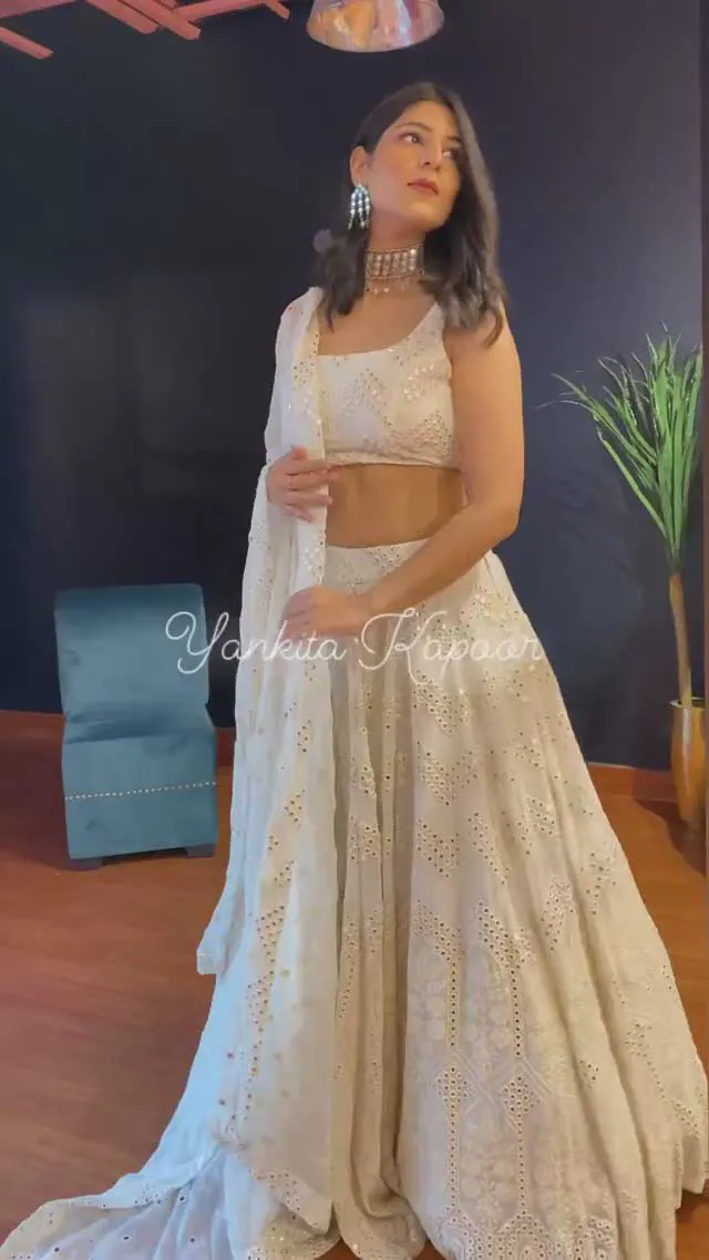 yankita-kapoor-stylish-white-color-wedding-bridal-lehenga-choli