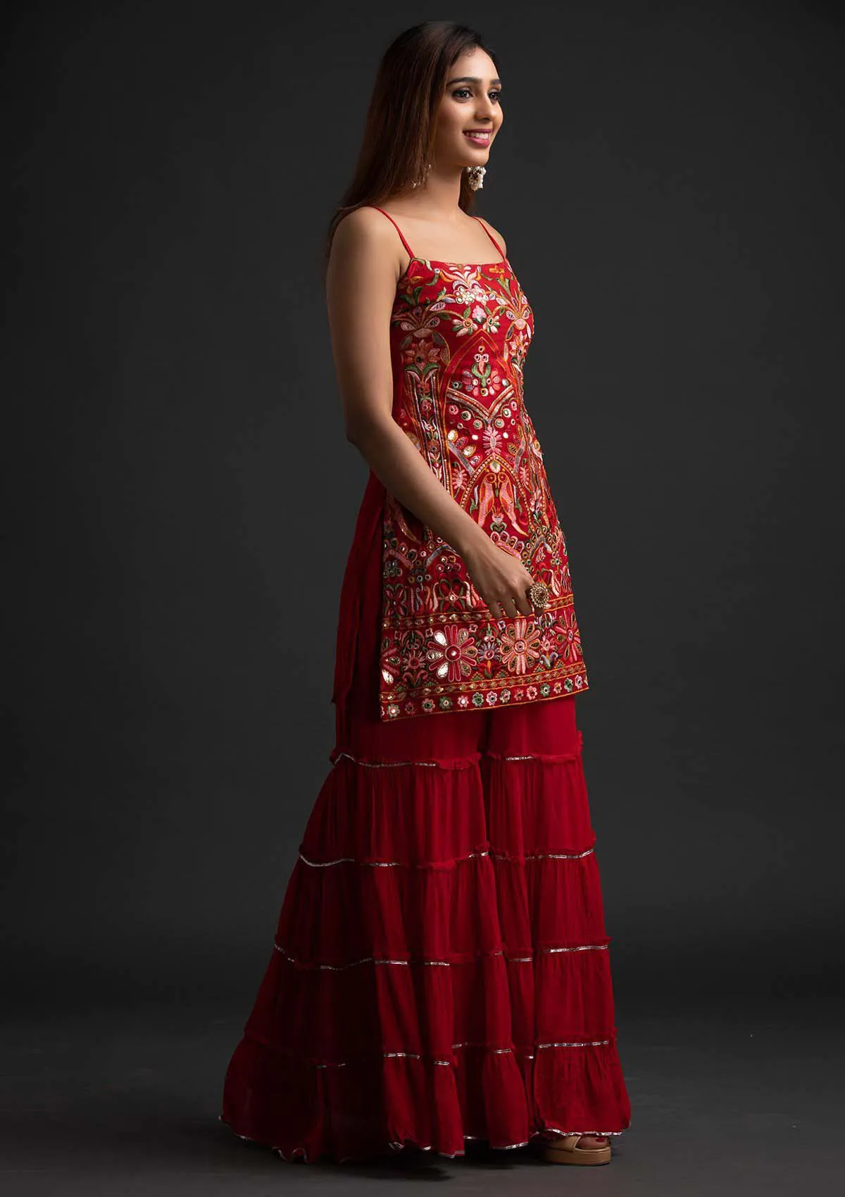 magnificent-red-colour-georgette-with-real-mirror-work-sharara