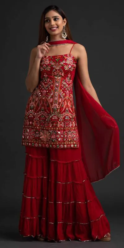 magnificent-red-colour-georgette-with-real-mirror-work-sharara