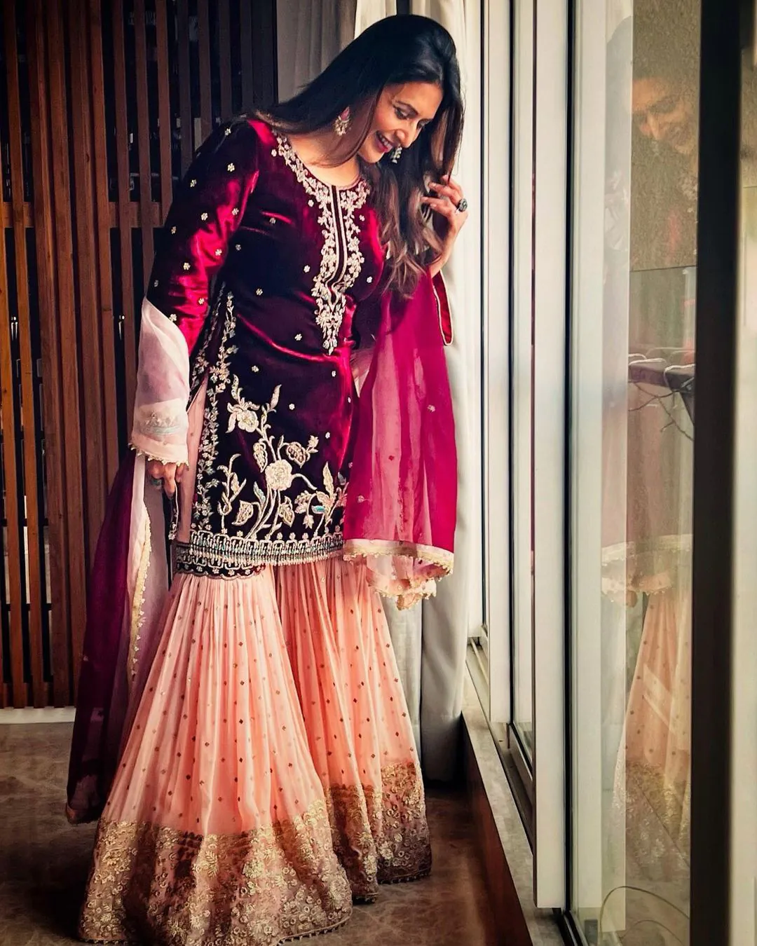 beautiful-designer-maroon-color-heavy-velvet-sharara-suit