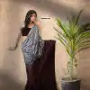 Entrancing Maroon Color Heavy 60 Gram Georgette Sequins Saree