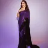 Madhuri Dixit Purple Color 60 Gram Georgette Sequins Work Saree