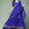 Resplendent Royal Blue Color Trendy Sequence Work Ruffle Lehenga Choli