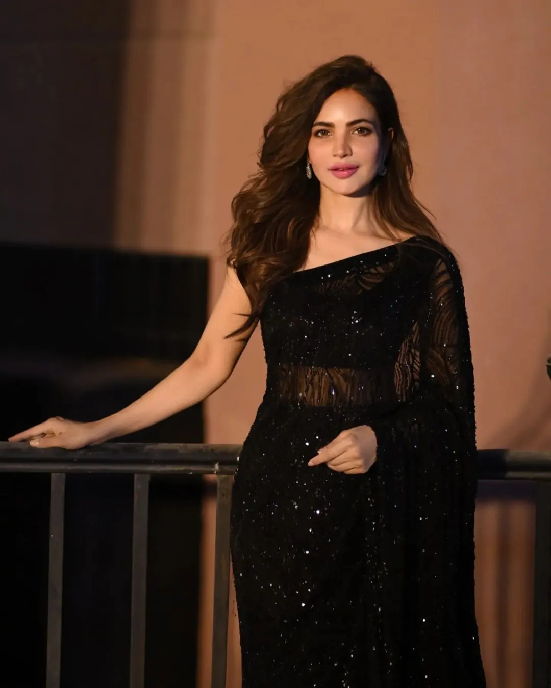 Black Georgette Embroidered Sequin Saree - Image 3