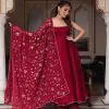 Gorgeous Red Heavy Faux Georgette With Fully Flair Salwar Suit