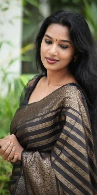 KP 4085 Black Color Soft Lichi Silk Jacquard On All Over Saree Casual, Party Wear, Wedding, Events Etc. Expected Delivery 4-6 Working Days @1399/- | Sarees, Bollywood Sarees, Creative Sarees, Designer Sarees, Embroidered Sarees, Ethnic Saree, Modern Digital sarees, Party Wear Sarees