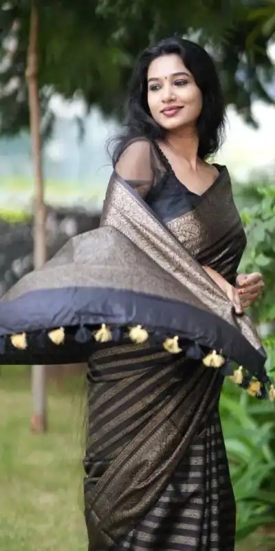 KP 4085 Black Color Soft Lichi Silk Jacquard On All Over Saree Casual, Party Wear, Wedding, Events Etc. Expected Delivery 4-6 Working Days @1399/- | Sarees, Bollywood Sarees, Creative Sarees, Designer Sarees, Embroidered Sarees, Ethnic Saree, Modern Digital sarees, Party Wear Sarees