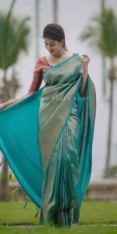 KP 4099 Blue Color Soft Lichi Silk Cloth Rich Pallu All Over Saree Events Casual, Wedding, Festive, Events Etc. Expected Delivery  4-6 Working Days @1349/- | Sarees, Bollywood Sarees, Creative Sarees, Designer Sarees, Embroidered Sarees, Ethnic Saree, Modern Digital sarees, Party Wear Sarees