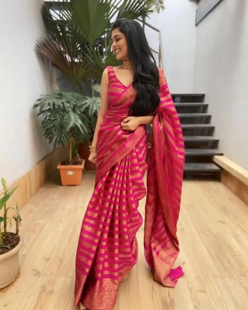 KP 4085 Pink Color Soft Lichi Silk Jacquard On All Over Saree Casual, Party Wear, Wedding, Events Etc. Expected Delivery 4-6 Working Days @1399/- | Sarees, Bollywood Sarees, Creative Sarees, Designer Sarees, Embroidered Sarees, Ethnic Saree, Modern Digital sarees, Party Wear Sarees