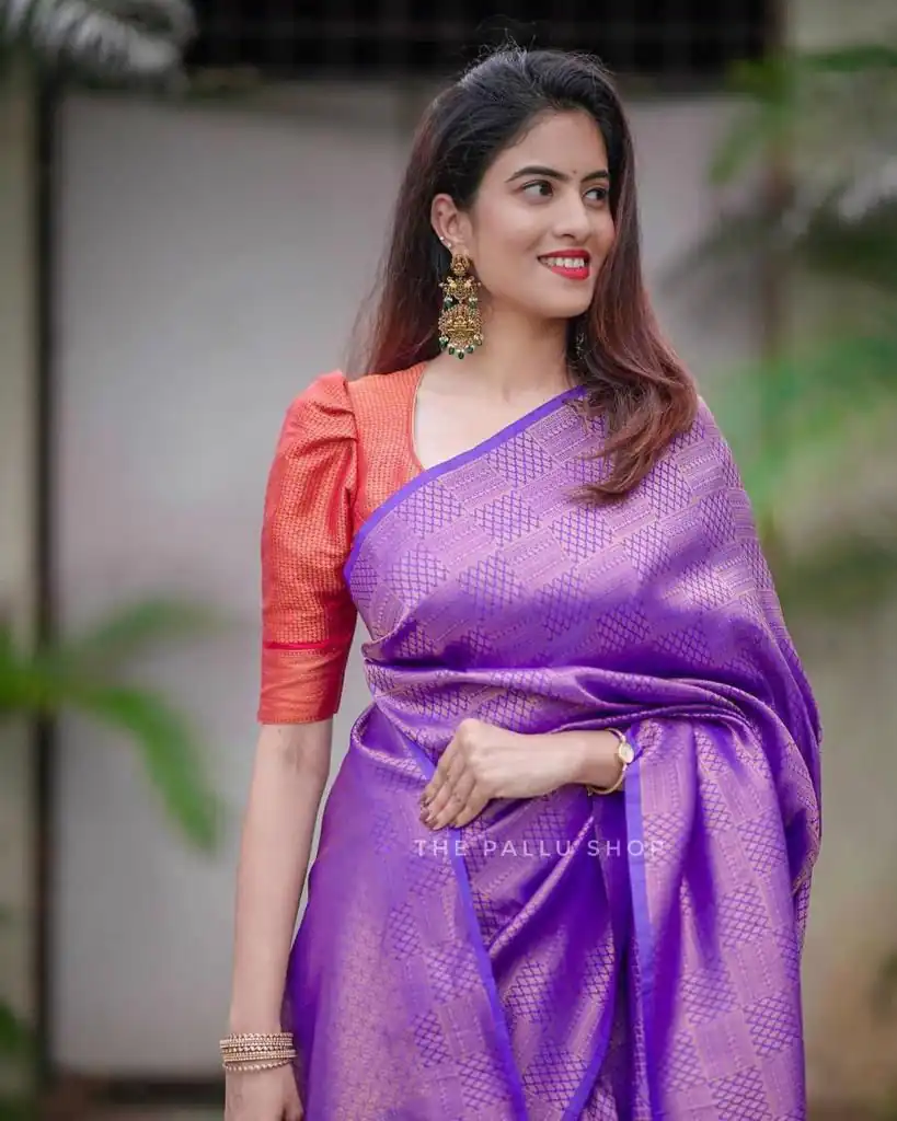 KP 4099 Purple Color Soft Lichi Silk Cloth Rich Pallu All Over Saree Events Casual, Wedding, Festive, Events Etc. Expected Delivery  4-6 Working Days @1349/- | Sarees, Bollywood Sarees, Creative Sarees, Designer Sarees, Embroidered Sarees, Ethnic Saree, Modern Digital sarees, Party Wear Sarees