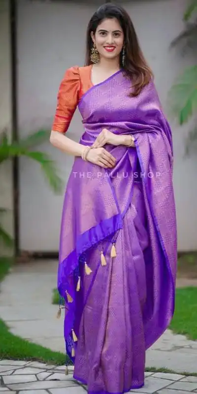 KP 4099 Purple Color Soft Lichi Silk Cloth Rich Pallu All Over Saree Events Casual, Wedding, Festive, Events Etc. Expected Delivery  4-6 Working Days @1349/- | Sarees, Bollywood Sarees, Creative Sarees, Designer Sarees, Embroidered Sarees, Ethnic Saree, Modern Digital sarees, Party Wear Sarees