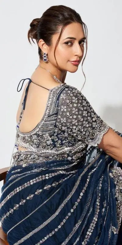 Fancy Navy Blue Color Blooming Vichitra Embroidery Lehenga Saree