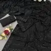 DF 3397 Black Color Georgette Sequins Embroidery Work Saree Casual, Party Wear, Wedding, Events Etc Delivery Expected.4-6 Working Days 1799/- | Sarees, Bollywood Sarees, Creative Sarees, Designer Sarees, Embroidered Sarees, Ethnic Saree, Modern Digital sarees, Party Wear Sarees
