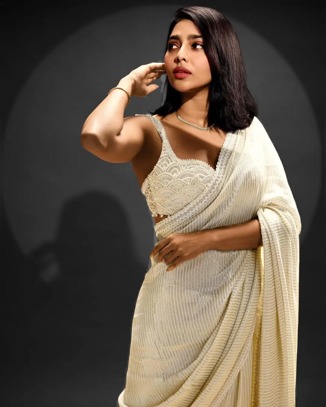 Gorgeous White Color Georgette Sequins Embroidery Work Saree