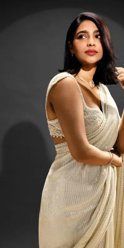 Gorgeous White Color Georgette Sequins Embroidery Work Saree