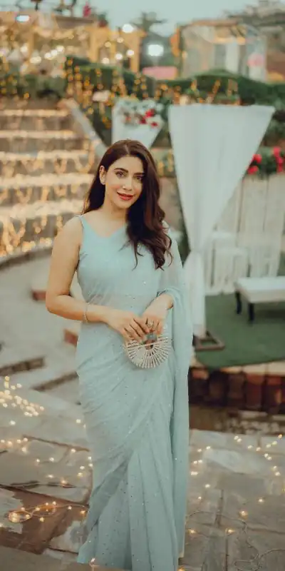 JR 616 Light Blue Color Georgette Sirvoski Support Lace Saree Casual, Wedding, Festive, Events Expected Delivery  4-6 Working Days @1699/- | Sarees, Bollywood Sarees, Creative Sarees, Designer Sarees, Embroidered Sarees, Ethnic Saree, Modern Digital sarees, Party Wear Sarees