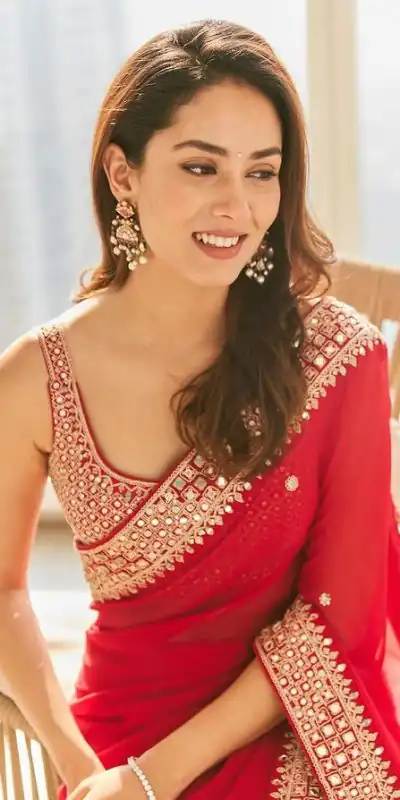 Grand Red Color Georgette Dori Thread Sequence Work Saree