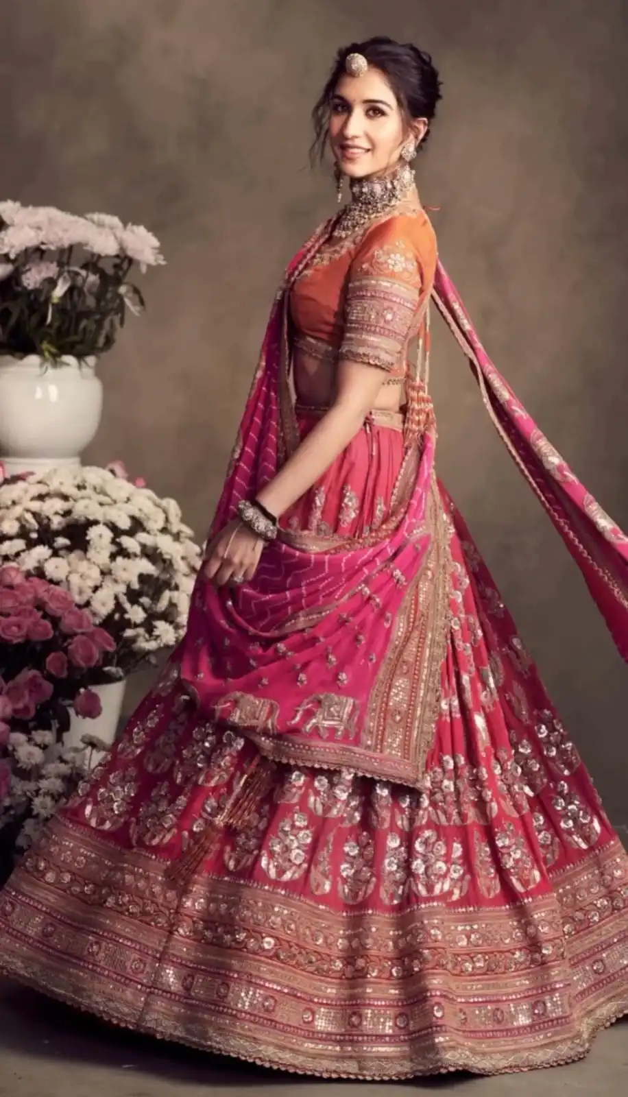 Pretty Pink Color Jalpari Embroidery Sequence Lehenga Choli