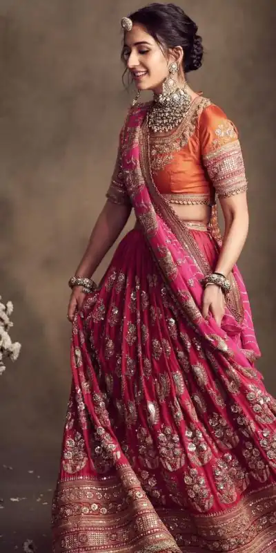 Pretty Pink Color Jalpari Embroidery Sequence Lehenga Choli