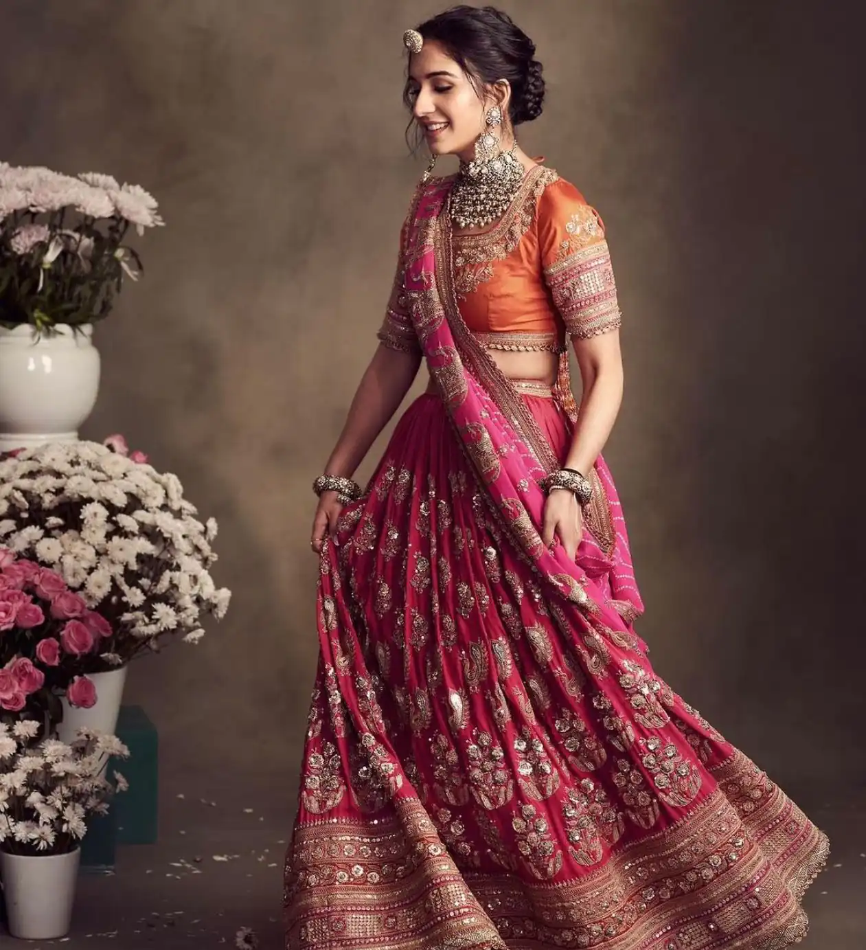 Pretty Pink Color Jalpari Embroidery Sequence Lehenga Choli