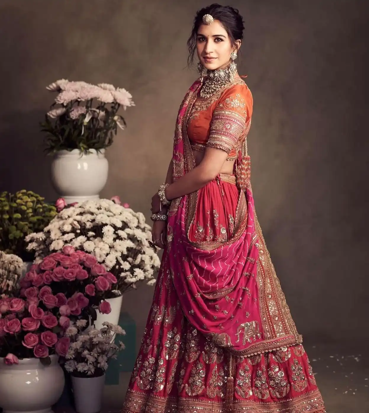 Pretty Pink Color Jalpari Embroidery Sequence Lehenga Choli