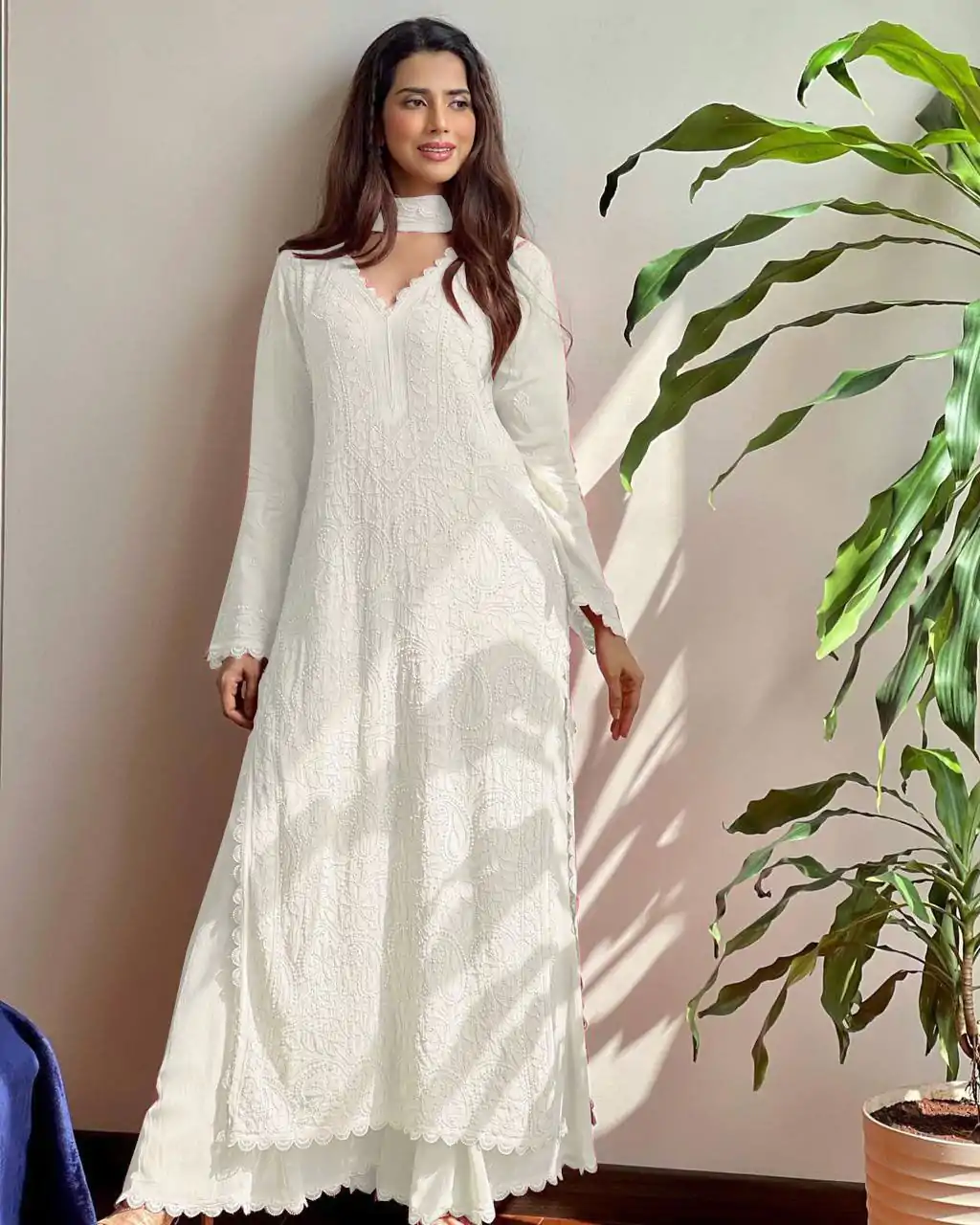 BE 170 White Color Georgette Thread Embroidery Salwar Suit Wedding, Party, Festive events, etc.  Expected Delivery  4-6 Working Days @1999/- | Salwar suit, Casual Suits, Creative suits, Designer Suits, Palazzo Suits, Party Wear Suits, Patiala Suits, Straight Suits