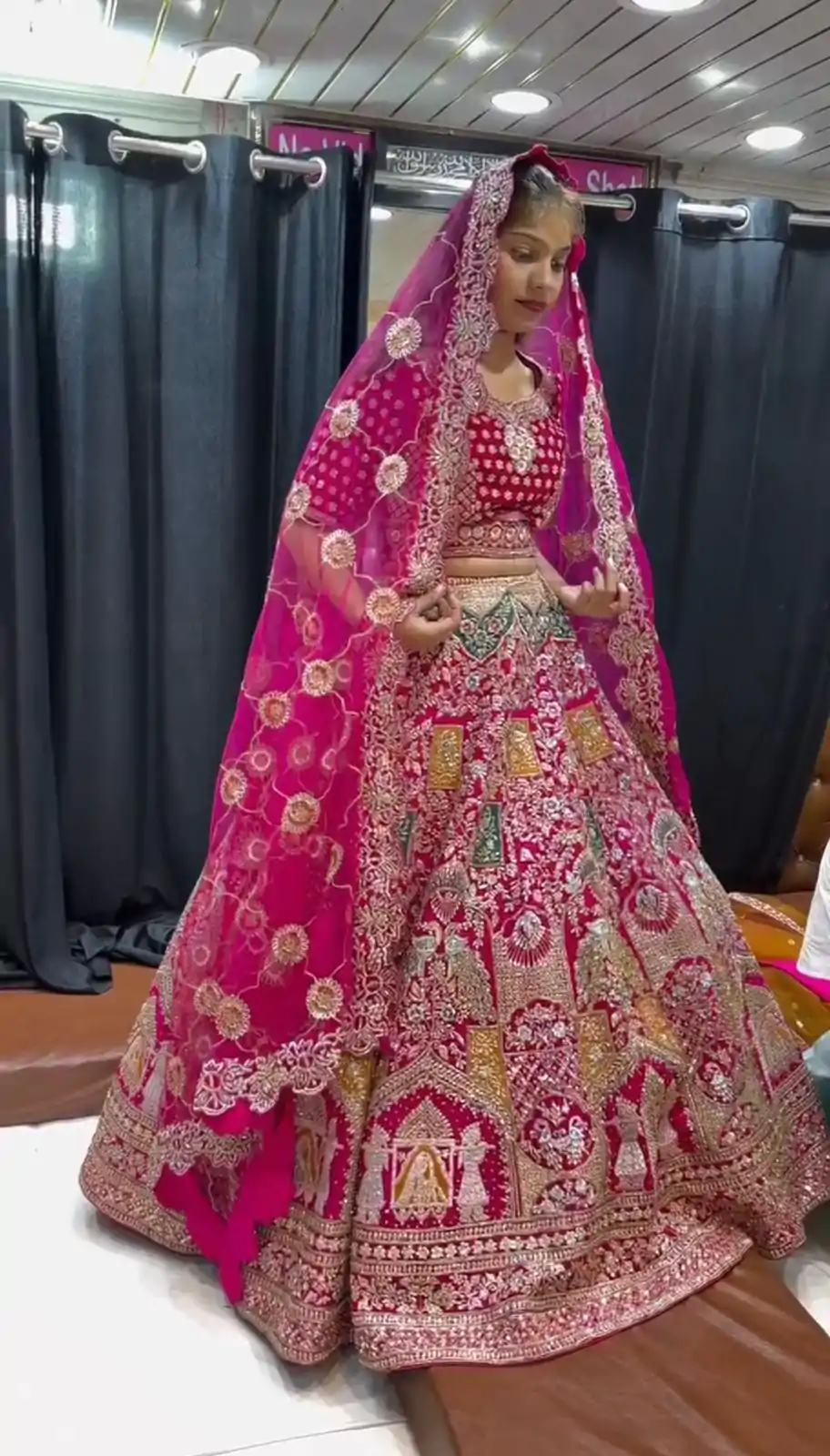 Luminous Pink Color Malai Satin Silk Embroidered Lehenga Choli