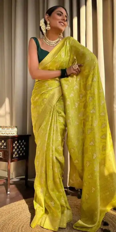 KP 5079 Mustard Color Soft Lichi Silk Jacquard On All Over Saree Casual, Party Wear, Wedding, Events Etc. Expected Delivery 4-6 Working Days @1449/- | Sarees, Bollywood Sarees, Creative Sarees, Designer Sarees, Embroidered Sarees, Ethnic Saree, Modern Digital sarees, Party Wear Sarees