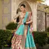 Artful Sky Blue Color Jacquard Silk Weaving Zari Lehenga Choli
