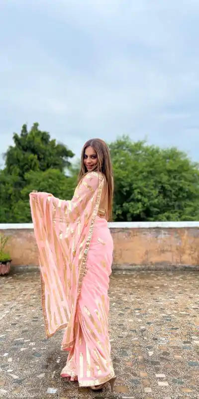 JR 610 Pink Color Georgette Embroidery Sequence Saree Casual, Wedding, Festive, Events Expected Delivery  4-6 Working Days @1749/- | Sarees, Bollywood Sarees, Creative Sarees, Designer Sarees, Embroidered Sarees, Ethnic Saree, Modern Digital sarees, Party Wear Sarees