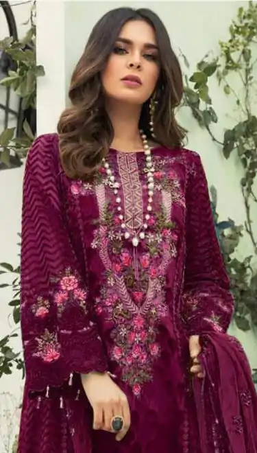 Majestic Purple Color Georgette Embroidery Work Salwar Suit