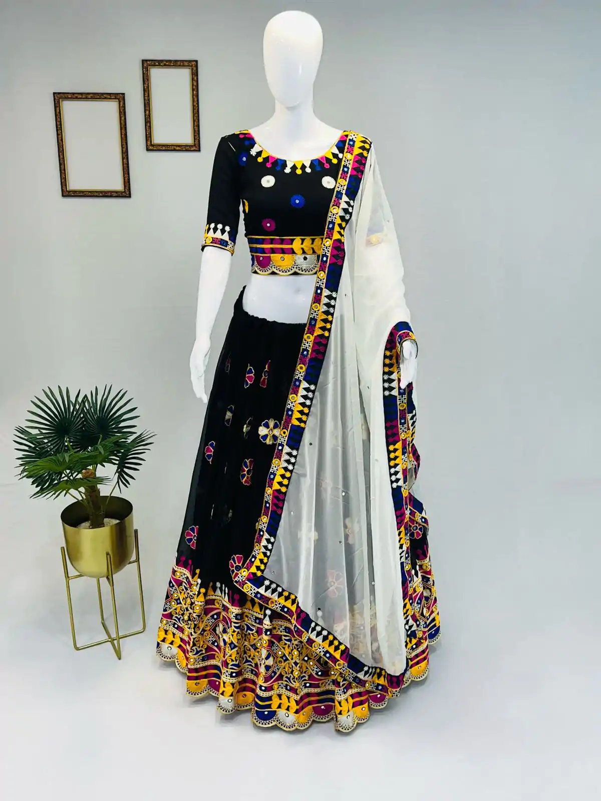 Miraculous Black Color Georgette Silk Embroidery Lehenga Choli
