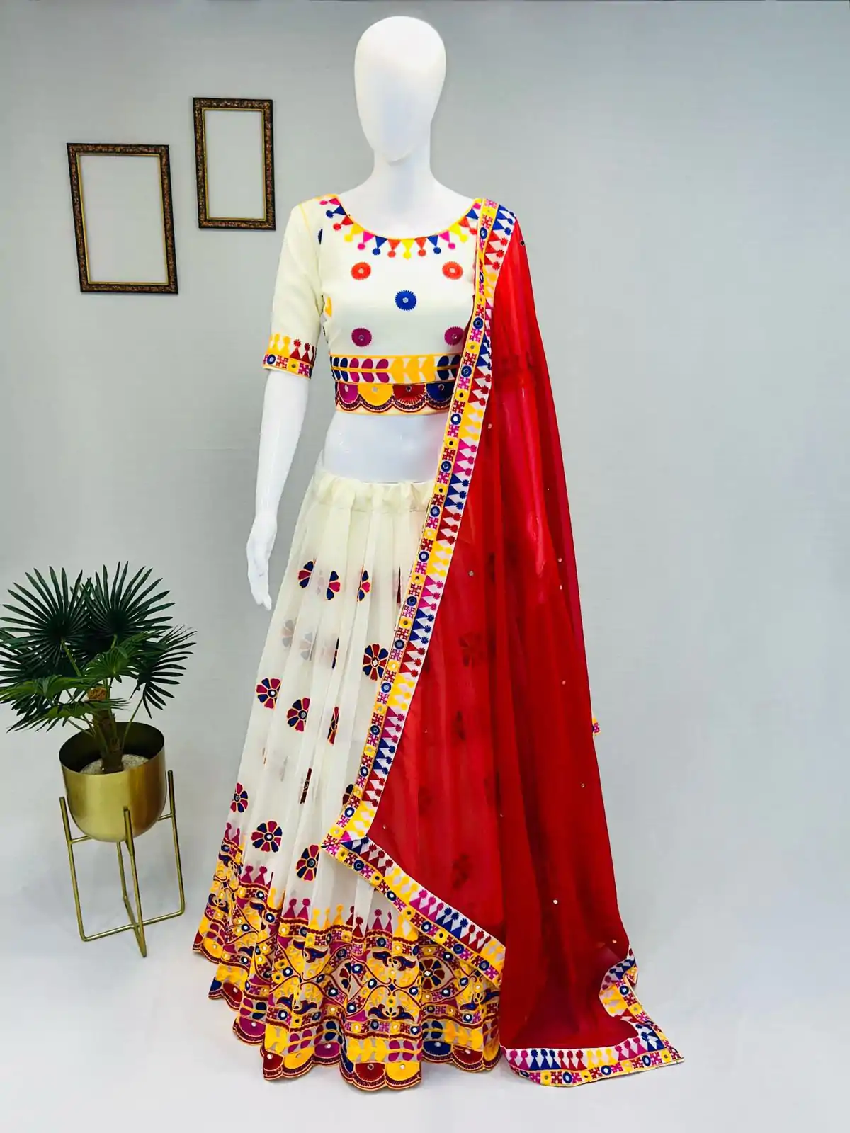 Miraculous White Color Georgette Silk Embroidery Lehenga Choli