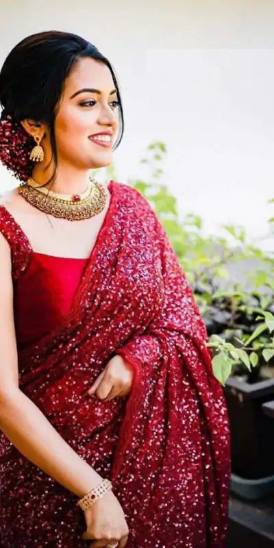 BT 152 Red Color Georgette Fancy Sequence Embroidery Saree Casual, Party Wear, Traditional Wear, Wedding Wear, Events Etc.@1749/- | Sarees, Bollywood Sarees, Creative Sarees, Designer Sarees, Ethnic Saree, Modern Digital sarees, Party Wear Sarees