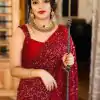 Red Georgette Sequence Embroidery Saree
