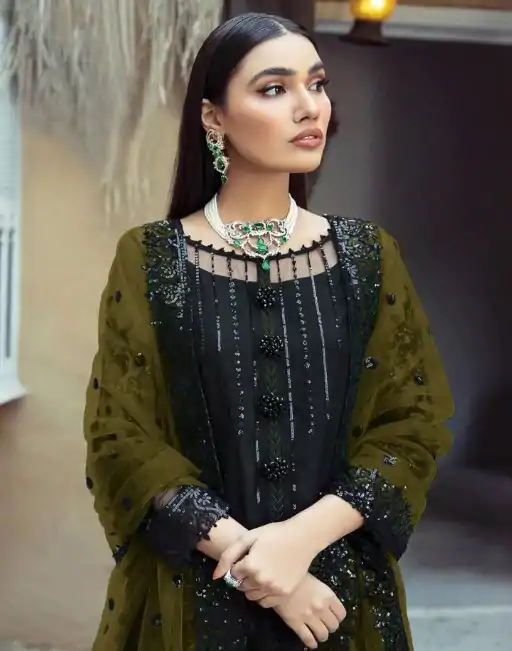 Special Black Color Georgette Embroidery Work Salwar Suit