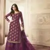 Special Purple Color Jacquard Silk Georgette Diamond Sharara Suit
