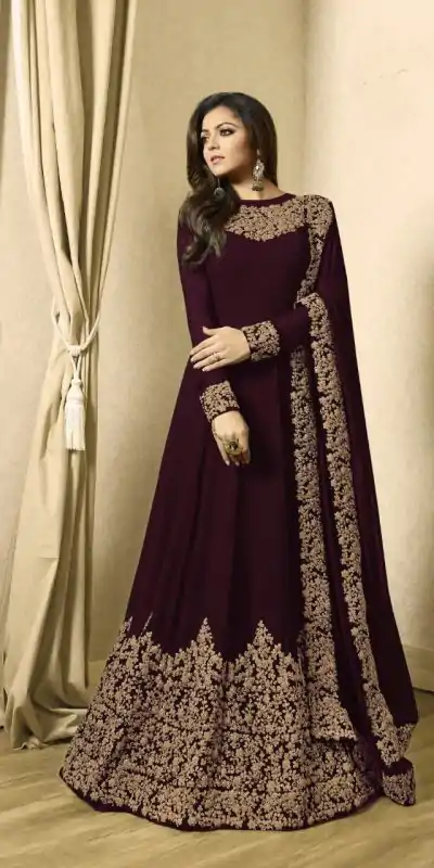 Superb Maroon Color Georgette Cording Sharara Suit