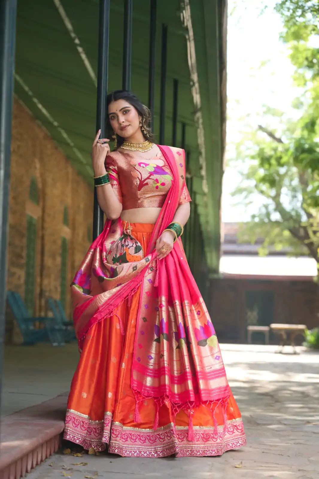 LNB 2005 Orange Jacquard Silk Weaving Zari Lehenga Choli Festive Party Wedding, Events etc. Delivery 4-6 Working Days @3499/- | Lehenga, Bollywood Lehenga, Creative Lehenga, Designer Lehenga, Embroidered Lehenga, Party Wear Lehenga